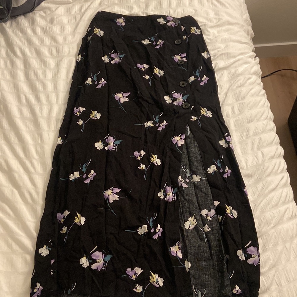 Abercrombie & Fitch Floral Button-Front Maxi Skirt
